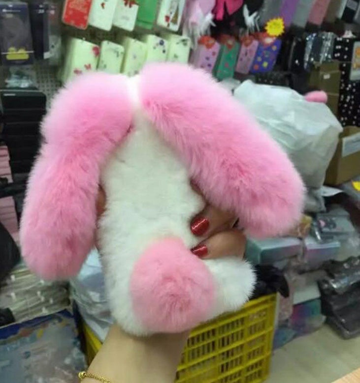 Fluffy Bunny Rabbit Fur Silicone Phone Cases